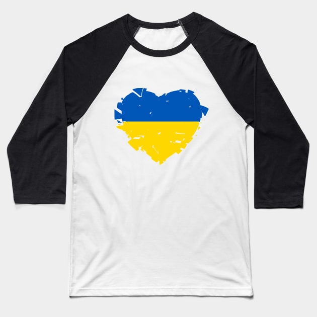 The Broken Heart of  Ukraine - Ukraine Flag Colors Baseball T-Shirt by iskybibblle